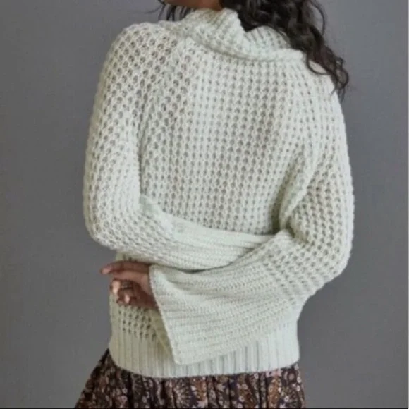 AnthroMaeve Bell Sleeve Open Knit Sweater